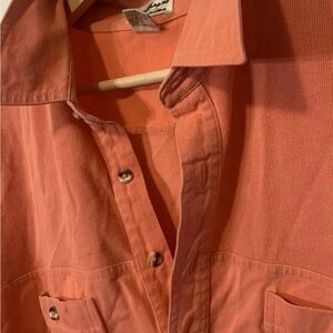 Norm Thompson mens sz XL orange Coral Button-Up Shirt‎